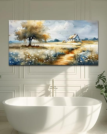 FUHAIHUA Canvas Wall Art For Bedroom Wall Decor For Living Room Modern Office Decorations Pastoral Wall Paintings Scenery Watercolour Pictures Artwork Farmhouse Home Decor Mural 20x40 In