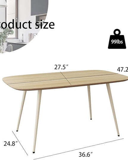 47.2'' Dining Table Set for 2,Modern Wood Dining Table,Leather Dining Chairs 2,Table and Chairs Set of 2,Ideal for Kitchen Dining Room (Cat Scratch Table + 2 White Chairs, 47.2")