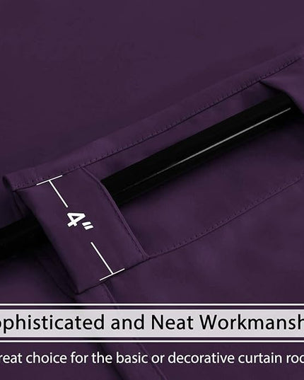 H.VERSAILTEX Blackout Curtains Thermal Insulated Window Treatment Panels Room Darkening Blackout Drapes for Living Room Back Tab/Rod Pocket Bedroom Draperies, 52 x 54 Inch, Plum Purple, 2 Panels