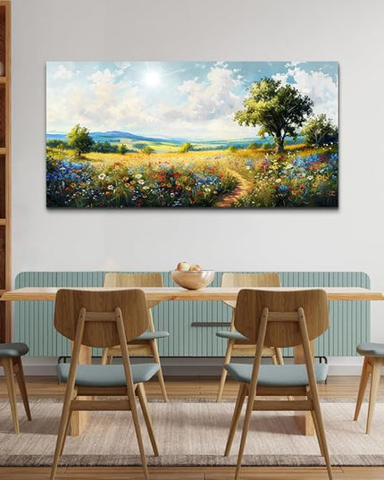 hyidecorart Nature Field Scenery Abstract Painting Large Wall Art For Living Room Bedroom Wall Decor Pictures Artworks Modern Wall Decorations For Office Canvas Prints Home Art Decor 24"X 48"