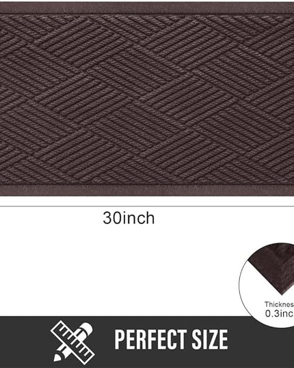 Sturdy Front Door Mat, Absorbent Muddy Dirt Resist Welcome Door Mats Outdoor Indoor, Stain and Fade Resistant, Non-Slip Rubber Backing Low Profile Doormat for Entryway, 30×17, Coffee