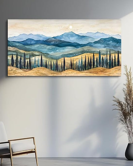 ZUITINGHUA Large Wall Decor For Living Room Canvas Wall Art For Office Modern Wall Decorations For Bedroom Mountains Landscape Painting Abstract Pictures Artwork Room Home Decor 24x48 In