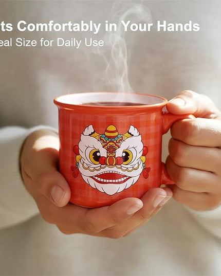 Ceramic Coffee Mugs Set Of 4,14 Oz Coffee Cups With Handle, Large Coffee Mugs Perfect For Cappuccino, Latte, Americano, Tea Bag, Beverage