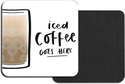 Square Iced Coffee Coasters for Drinks, Funny Drink Coasters Set of 2, Coffee Coaster for Home Office Table Kitchen Desk Decor Beer Bar, Birthday Gifts for Women Men Mom Coffees Lover