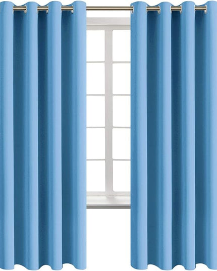 BGment Room Darkening Curtains 72 Inches Long - Grommet Thermal Insulated Drapes Window Treatment Curtains for Bedroom, 2 Panels, 52 x 72 Inch, Sky Blue