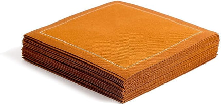Five Star Napkins Luxury Cotton Cloth Cocktail Napkins - Bar Napkins, Party Napkins, Beverage Napkins, Events, Holiday, Wedding, Birthday, Parties - 4.5" x 4.5" - Disposable (50 x) Caramel