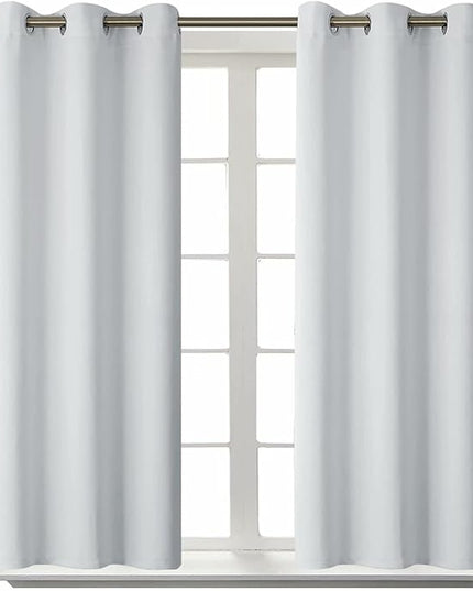 BGment Room Darkening Curtains 54 Inches Long - Grommet Thermal Insulated Drapes Window Treatment Curtains for Bedroom, 2 Panels, 38 x 54 Inch, Greyish White