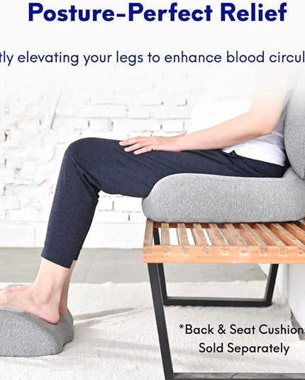 C CUSHION LAB Ergonomic Foot Rest for Under Desk - Patented Massage Ridge Design Memory Foam Foot Stool Pillow for Work, Home, Gaming, Computer, Office Chair - Footrest for Back and Hip Pain Relief