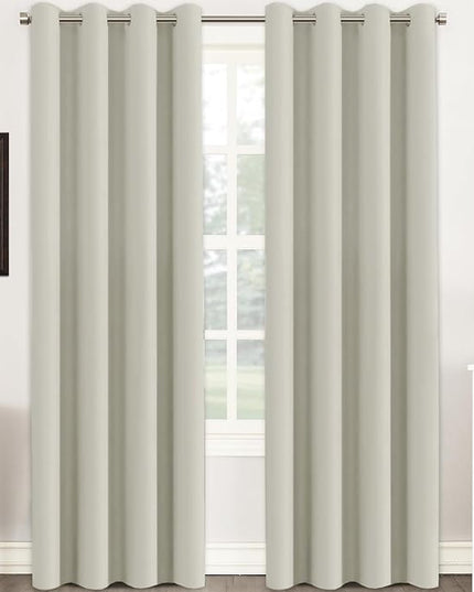 H.VERSAILTEX Room Darkening Curtains for Living Room Light Reducing Thermal Insulated Window Treatment Panels/Drapes Grommet Top 2 Panels (Pale Oak - 52 x 84 Inches)