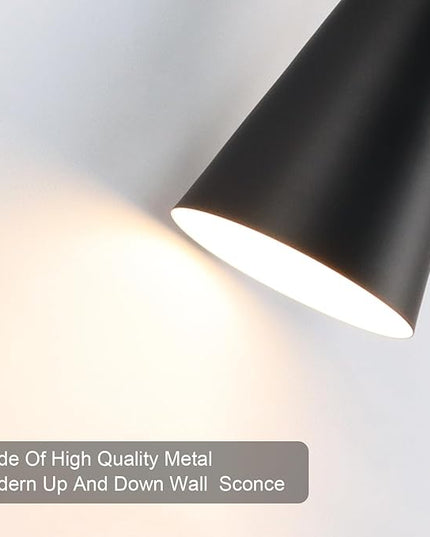 Wall Sconce Bathroom Sconces Lighting, 18 inch Black Modern Sconces Up Down Lights Wall Decor Indoor Wall Light Fixtures for Living Room Hallway Staircase Bedroom Hardwired