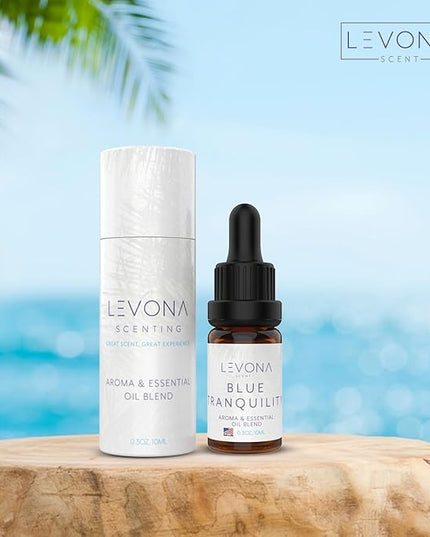 Levona Scent Essential Oils - Scents for Home, Hotel & Office Use - Perfect for Home Diffuser & Humidifiers - Aroma Fragrance Oil, Ideal for Massage, Relaxation, and Spa - Blue Tranquility, 10ml