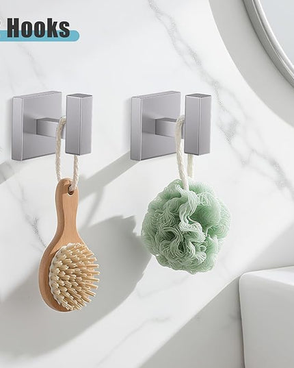 YACVCL 5-Pieces Brushed Nickel Bathroom Hardware Accessories Set Towel Bar Set Upgraded Toilet Paper Holder with Shelf Stainless Steel Wall-Mounted Bathroom Hardware Set 23.6 Inch