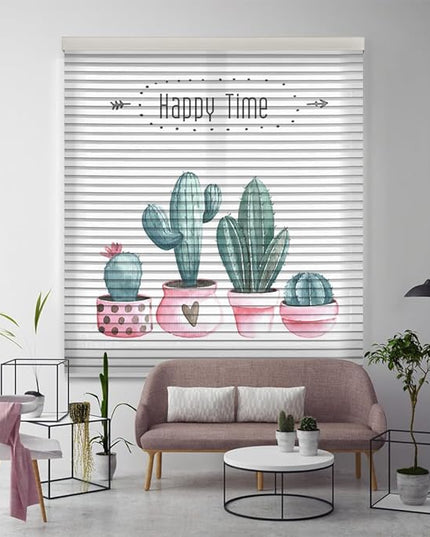 zshine Automatic Shangri La Light Filtering Roller Shades Free Dimming Rechargeable Matter Motor Compatible with Homekit Siri for Living Room (Customize Photo)