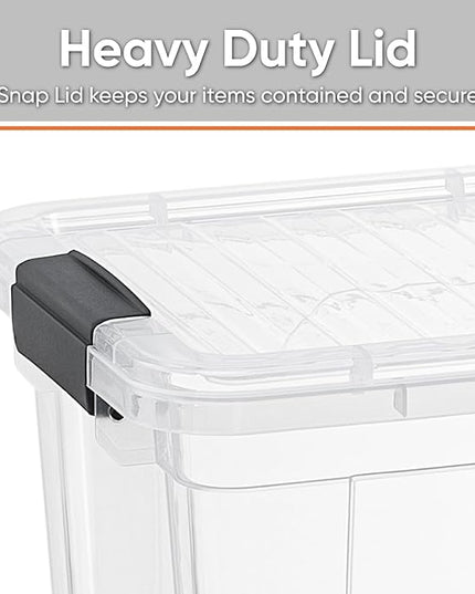 Superio Clear Storage Boxes with Lids, 4.75 Quart Plastic Container Bins for Organizing, Stackable Crates, BPA Free, Non Toxic, Odor Free, Organizers for Home, Office, School, and Dorm