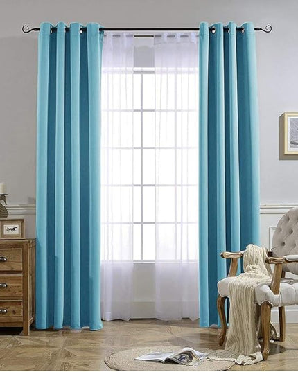 NICETOWN Room Darkening Curtain Panels - (52 inches W x 120 inches L, Teal Blue, 2 Panels) Toddler Boy Bedroom Drapes with Grommet Top, Energy Smart Window Treatment Curtains