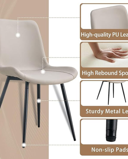 50'' Dining Table Set for 4, Dining Room Sets for 4, Sintered Stone Dining Table Chairs Set of 4, Easy to Assemble，Suitable for Small Spaces