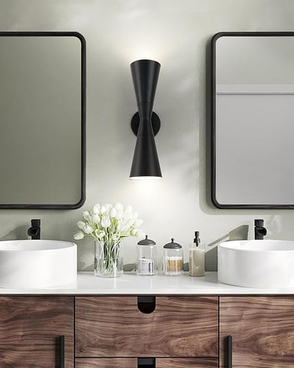 Wall Sconce Bathroom Sconces Lighting, 18 inch Black Modern Sconces Up Down Lights Wall Decor Indoor Wall Light Fixtures for Living Room Hallway Staircase Bedroom Hardwired