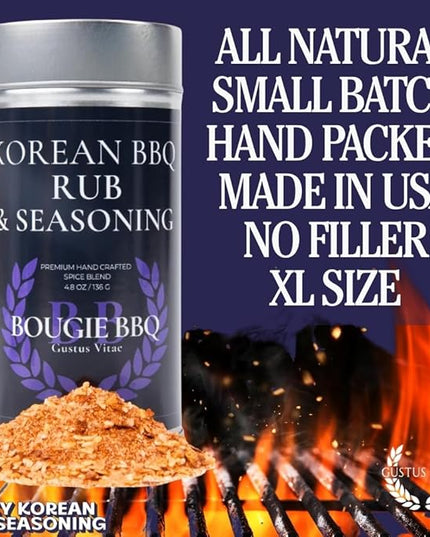 Spicy Korean BBQ Seasoning | All Natural Spice Mix | Small Batch, Hand Made | Artisan Spice Blend | All Natural | Non GMO | GLP-1 Friendly | No Artificial Ingredients or Additives | Sustainably Sourced | Made in USA | Bougie BBQ | Gustus Vitae | #867