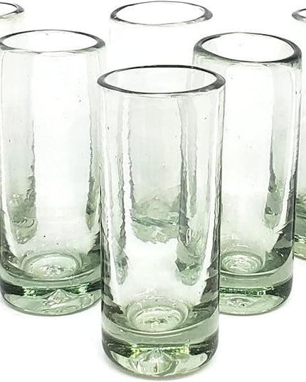 Clear 2 oz Tequila Shot Glasses (set of 6), Recycled Glass, Lead-free, Toxin-Free (Shot)