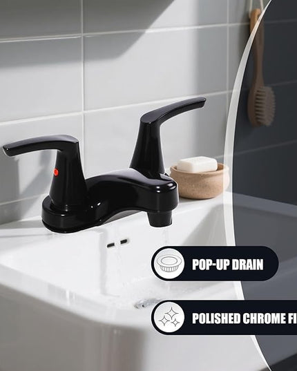 Bathroom Sink Faucet 3-Hole Bathroom Sink Faucet for RV & Vanity – 4-Inch Base Spacing, Compatible with Moen/Delta Systems