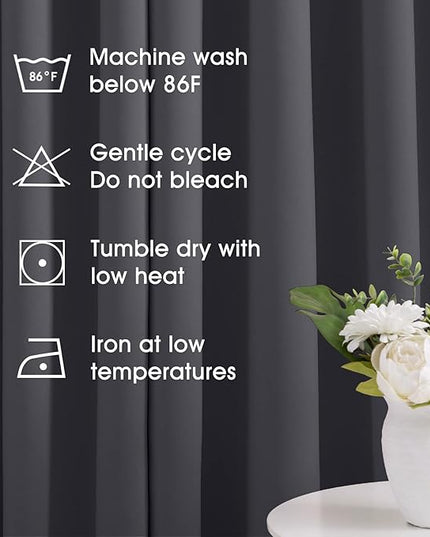 HOMEIDEAS Grey/Gray Blackout Curtains 52 X 63 Inch 2 Panels Room Darkening Bedroom Curtains, Thermal Grommet Light Bolcking Window Curtains for Living Room