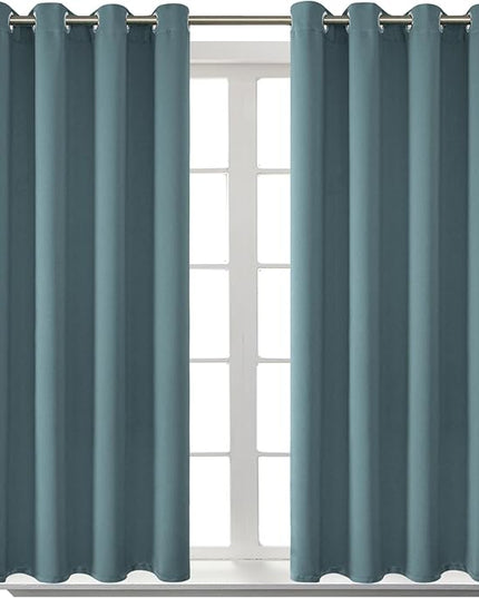BGment Room Darkening Curtains 54 Inches Long - Grommet Thermal Insulated Drapes Window Treatment Curtains for Bedroom, 2 Panels, 52 x 54 Inch, Stone Blue