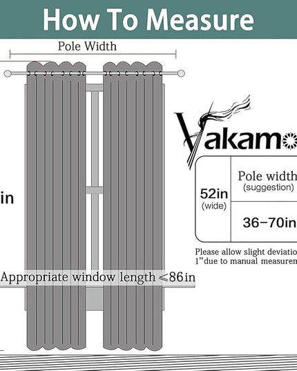 Yakamok Blackout Curtains Room Darkening Thermal Insulated Window Panels,Solid Grommet Top Drapes for Bedroom/Living Room(52Wx90L, Aqua, 2 Panels)