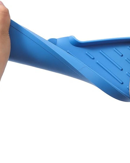Silicone Bathroom Soap Dishes with Drain Spout-Bathroom and Kitchen Sink Organizer,Sponge Holder,Dish Soap Tray,Perfect for Dispenser,Scrubber,Bottle,Cup on Sink or Counter-Lichen Blue 12"×4"