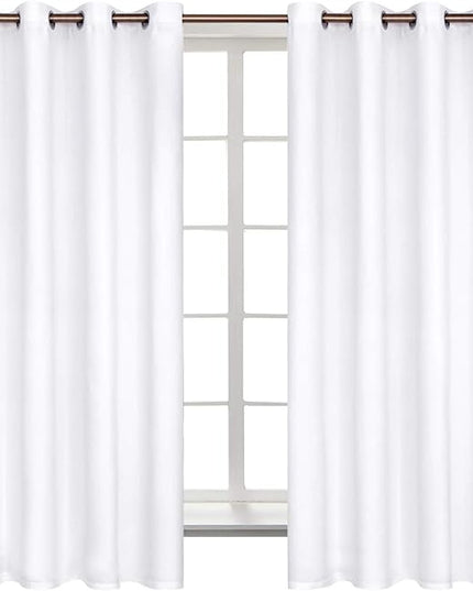 BGment Room Darkening Curtains 63 Inches Long - Grommet Thermal Insulated Drapes Window Treatment Curtains for Bedroom, 2 Panels, 52 x 63 Inch, Pure White