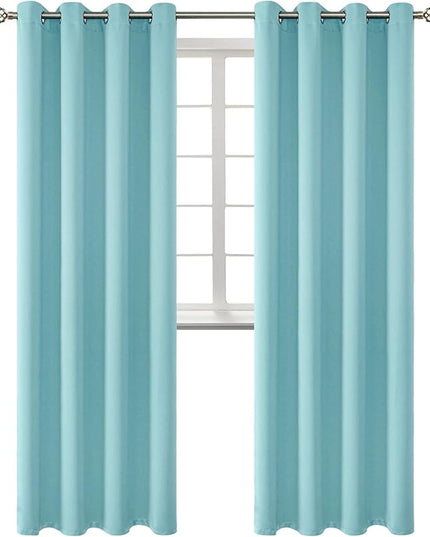 BGment Blackout Curtains - Grommet Thermal Insulated Room Darkening Bedroom and Living Room Curtains, Set of 2 Panels (52 x 95 Inch, Baby Blue)