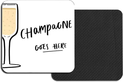 Square Champagne Coasters for Drinks, Funny Drink Coasters Set of 2, Champagnes Coaster for Home Office Table Kitchen Desk Decor Wine Bar, Birthday Gifts for Women Men Mom Champagne Lover