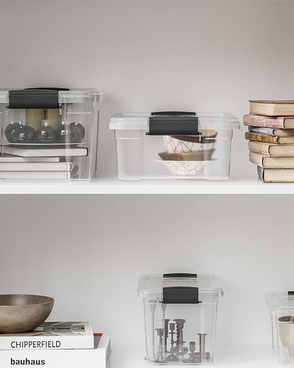 Superio Clear Storage Boxes with Lids, 1.27 Quart Plastic Container Bins for Organizing, Stackable Crates, BPA Free, Non Toxic, Odor Free, Organizers for Home, Office and Dorm, 2 Pack