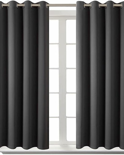 BGment Blackout Curtains - Grommet Thermal Insulated Room Darkening Bedroom and Living Room Curtain, Set of 2 Panels (52 x 54 Inch, Dark Grey)