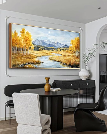 ERQINHUA Large Canvas Wall Decor For Living Room Wall Art For Bedroom Pastoral Yellow Landscape Painting Wood Frame Farmhouse Dining Room Office Home Decor Stretched And Framed Aesthetics 30"X60"