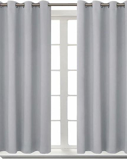 BGment Room Darkening Curtains 54 Inches Long - Grommet Thermal Insulated Drapes Window Treatment Curtains for Bedroom, 2 Panels, 52 x 54 Inch, Light Grey