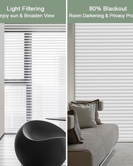 Zshine Automatic Shangri La Light Filtering Serenity Sheer Roller Shades Free Dimming Rechargeable Motorized Compatible with Homekit Siri Alexa (83021E White)