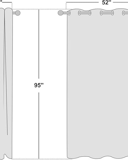NICETOWN White Room Darkening Curtain 95 inches Long for Living Room - (50% Blackout) Grommet Top Thermal Insulated Window Treatment Sound Reducing Drape for Bedroom (1 Panel, W52 x L95)