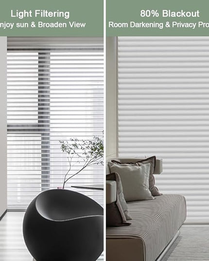 Zshine Automatic Shangri La Light Filtering Serenity Sheer Roller Shades Free Dimming Rechargeable Motorized Compatible with Homekit Siri Alexa (84029E Greyish White)