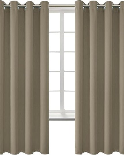 BGment Room Darkening Curtains 72 Inches Long - Grommet Thermal Insulated Drapes Window Treatment Curtains for Bedroom, 2 Panels, 52 x 72 Inch, Cocoa