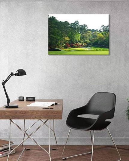 Augusta Golf Course Wall Art Golf Course Picture Poster Canvas Prints - Golf Wall Decor for Living Room Bedroom Home Decorations Framed Artwork Ready to Hang(24''H x 36''W)