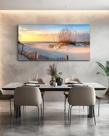 Canvas Wall Art for living room seaview sand dunes Seagrass landscapes bathroom Wall Decor Ready to Hang Home Decorations bedroom kitchen inspirational Canvas prints posters painting mural Artwork