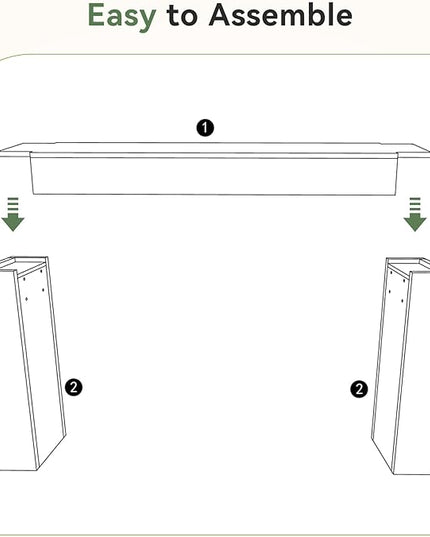 Solid Wood Console Table, 63-Inch Farmhouse Sofa Table Behind Couch for Entryway, Living Room, Foyer, Easy Assembly (Black)