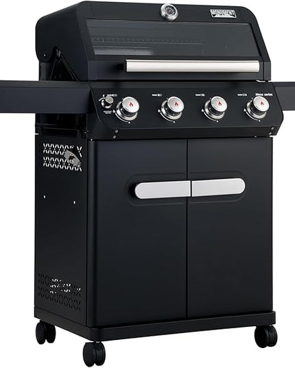 Monument Grills 4+1 Outdoor Barbecue Stainless Steel 4 Burners & 1 Side Burner Propane Gas Grill, 52,000 BTU Patio Garden Barbecue Grill with Knob Controls, Mesa425, Black