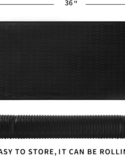 Silicone Dish Drying Mat for Multiple Usage,Easy clean,Eco-friendly,Heat-resistant Silicone Mat for Kitchen Counter or Sink,Refrigerator or Drawer Liner Black 5XL 36inches x 18inches