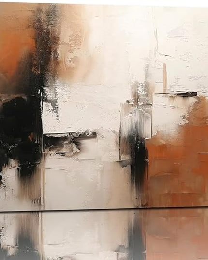 Black and White Canvas Wall Art Decor for Living Room Large Abstract Wall Art Pictures for Bedroom Brown Artwork Painting Large Modern Canvas Print for Home Office Decorations (32x48inches)