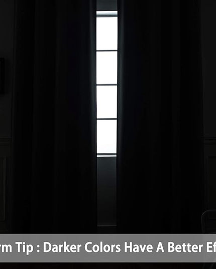 Yakamok 96 inch Long Solid Blackout Curtains with Grommet, Room Darkening Thermal Insulated Window Drapes for Bedroom (52x96 Inch, Coral Orange, 2 Panels)