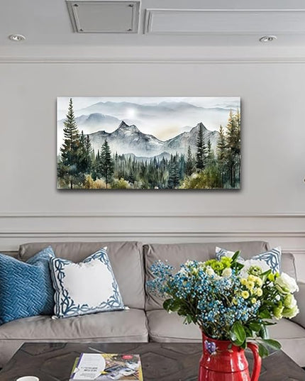 hyidecorart Wall Decorations For Living Room Canvas Wall Art For Bedroom Large Size Office Wall Decor Abstract Mountain Scenery Paintings Pictures Artworks Ready To Hang Home Decoration 20X40