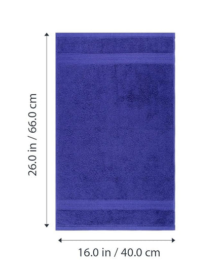 Amazon Basics 6 Piece hand towels for bathroom, Fade Resistant 100% Cotton Hand Towels, soft absorbent bathroom hand towels 6 - Pack (26''x16''), Navy Blue