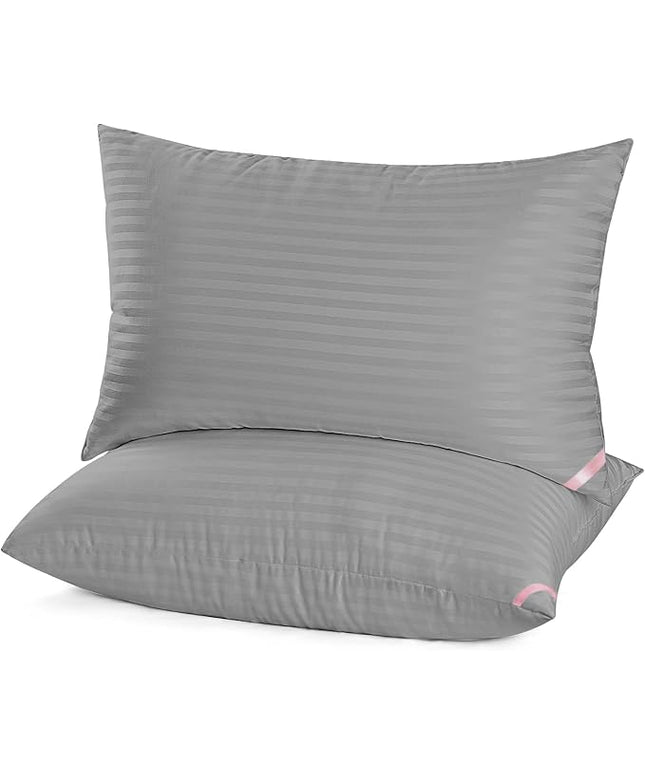 EIUE Bed Pillows for Sleeping 2 Pack Queen Size，Super Soft Down Alternative Microfiber Filled Pillows,Pillows for Side and Back Sleepers,20 x 30 Inches,Dark Gray