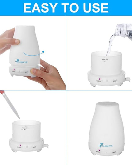 Diffuserlove Diffuser 2 Pack Essential Oil Diffuser 200ML Remote Control Ultrasonic Aromatherapy Diffuser Mist Humidifiers for Bedroom Office Yoga